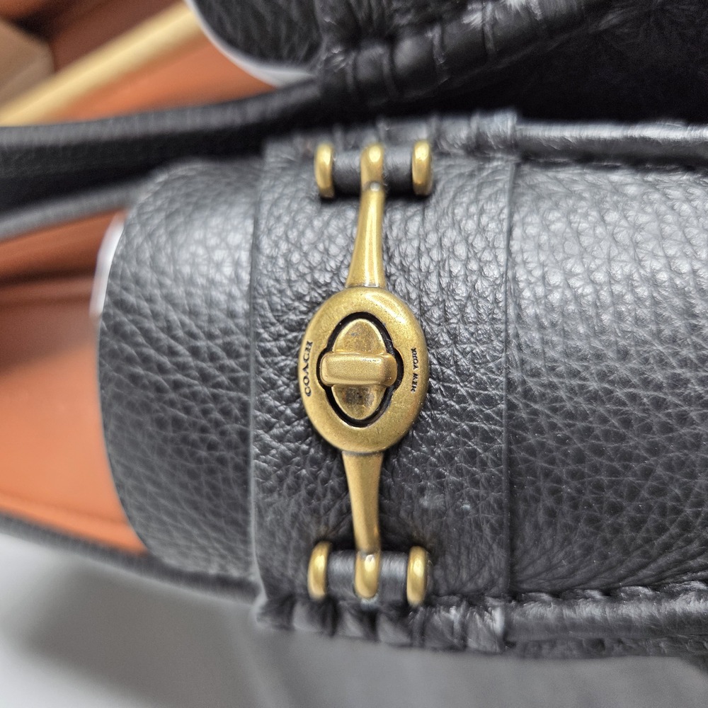 Coach Women's Crosby Black Pebbled Leather Driver Loafers Size 8 NWB - Picture 11 of 13